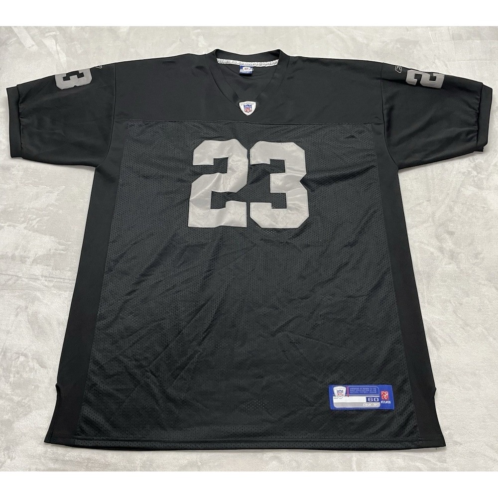 Reebok NFL Jersey Mens 2XL Black Oakland Raiders DeAngelo Hall 23 Football Good